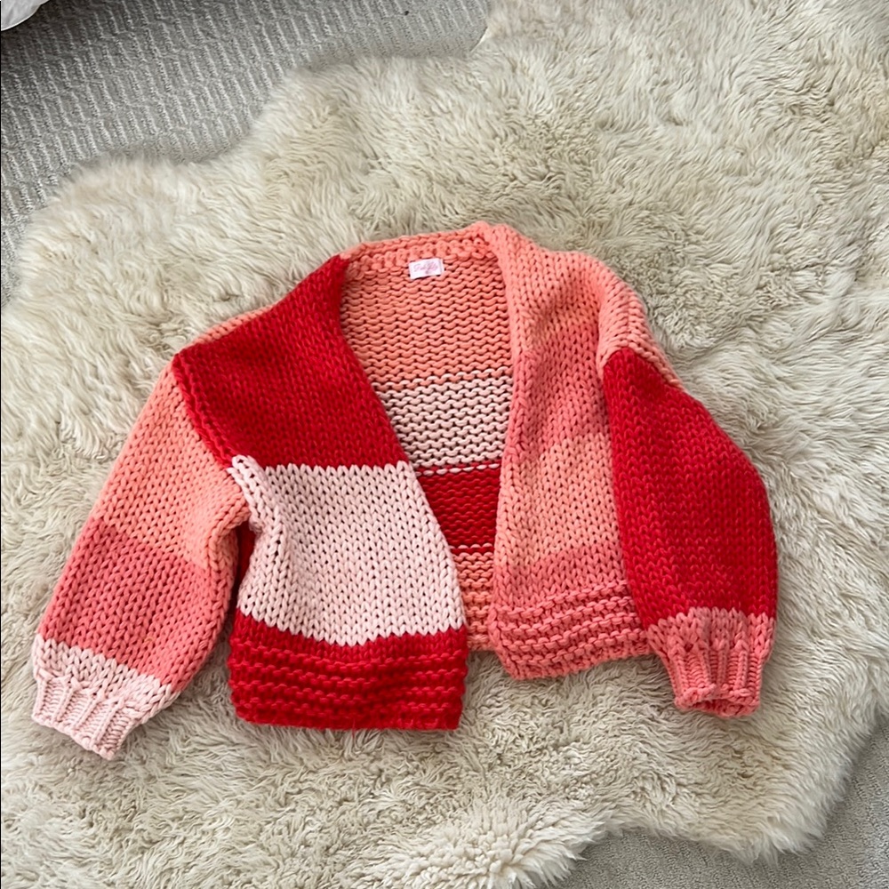 Pink Colorblock Women's Sweater